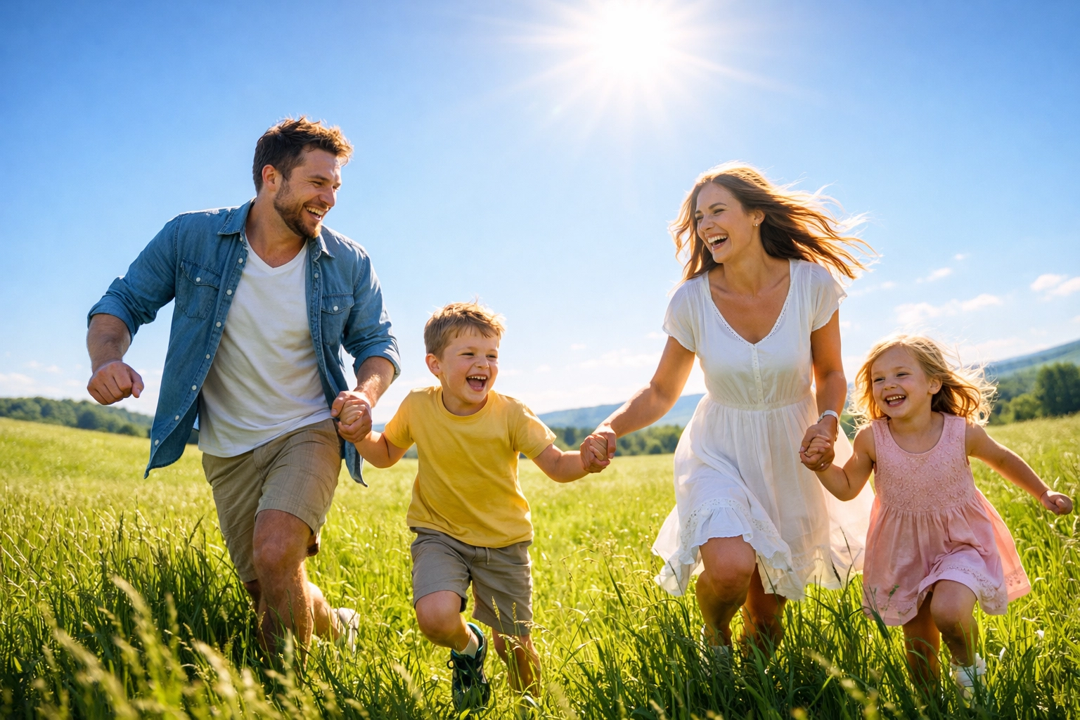 A happy family experiences Spirit-empowered living and the joy of salvation outdoors.