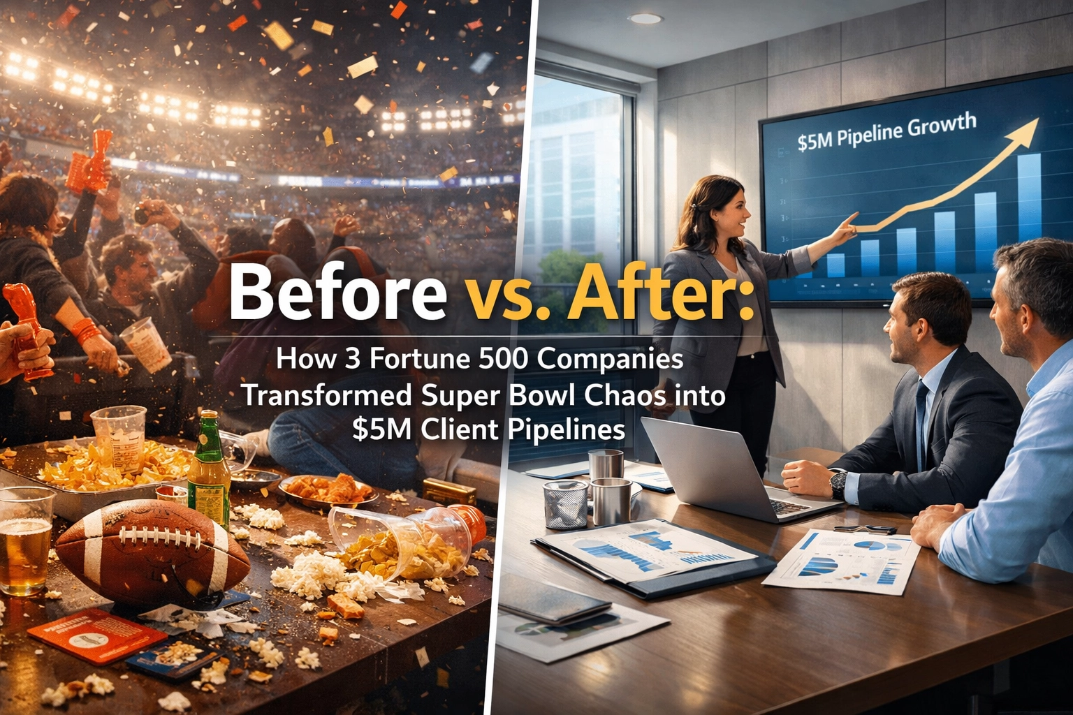 Before vs. After: How 3 Fortune 500 Companies Transformed Super Bowl Chaos into $5M Client Pipelines