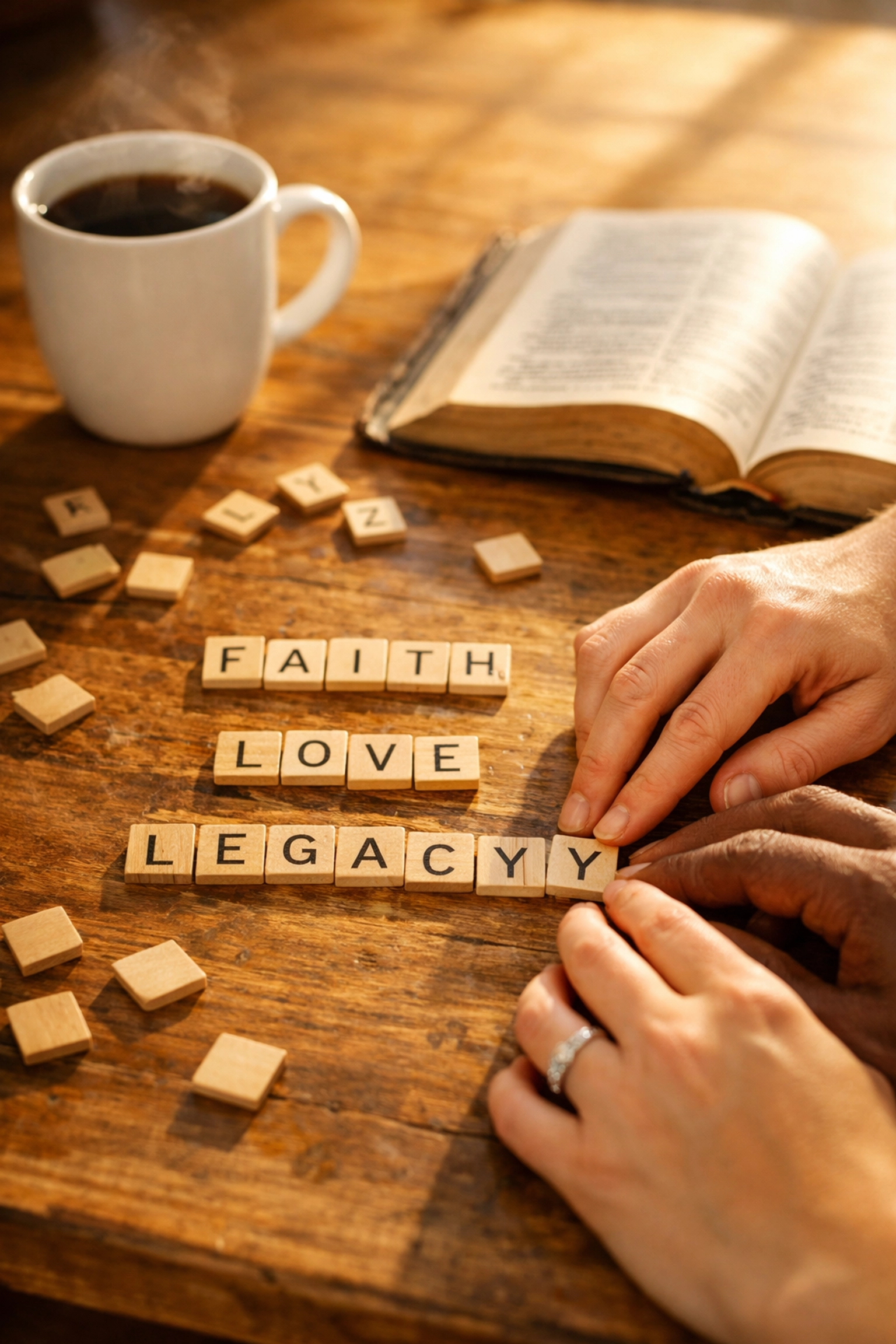 Hands building marriage legacy with faith-based values and intentional daily choices