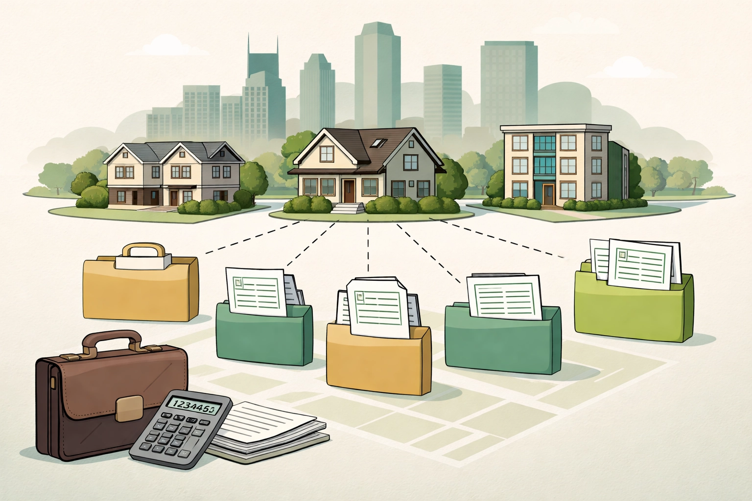 Nashville rental property portfolio with organized business entity and tax planning documents