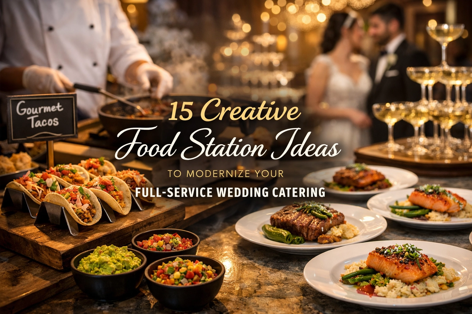 15 Creative Food Station Ideas to Modernize Your Full-Service Wedding Catering