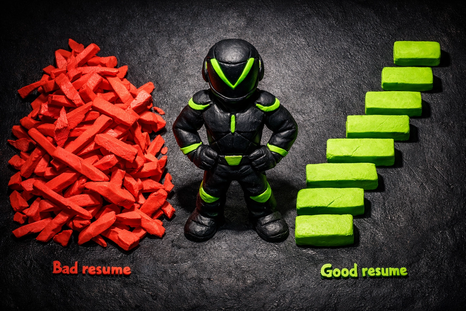 Comparison of a clean, readable resume layout versus a cluttered and unformatted resume that fails ATS.