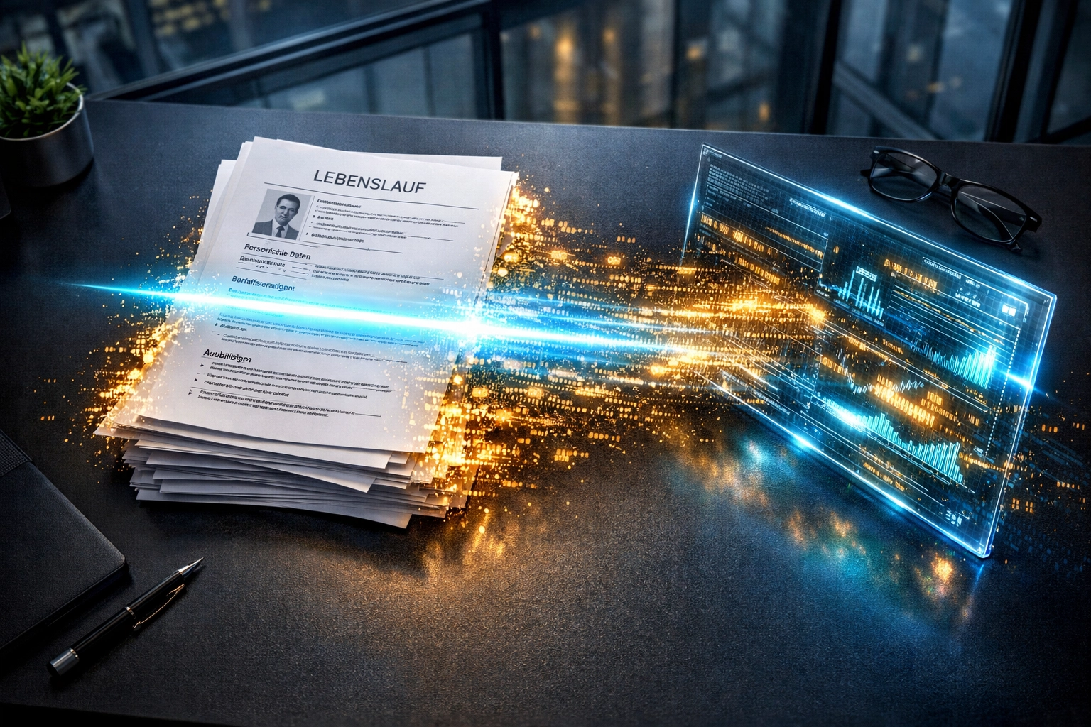 Digitalisierung von Lebensläufen durch KI im Recruiting für effiziente HR-Prozesse.