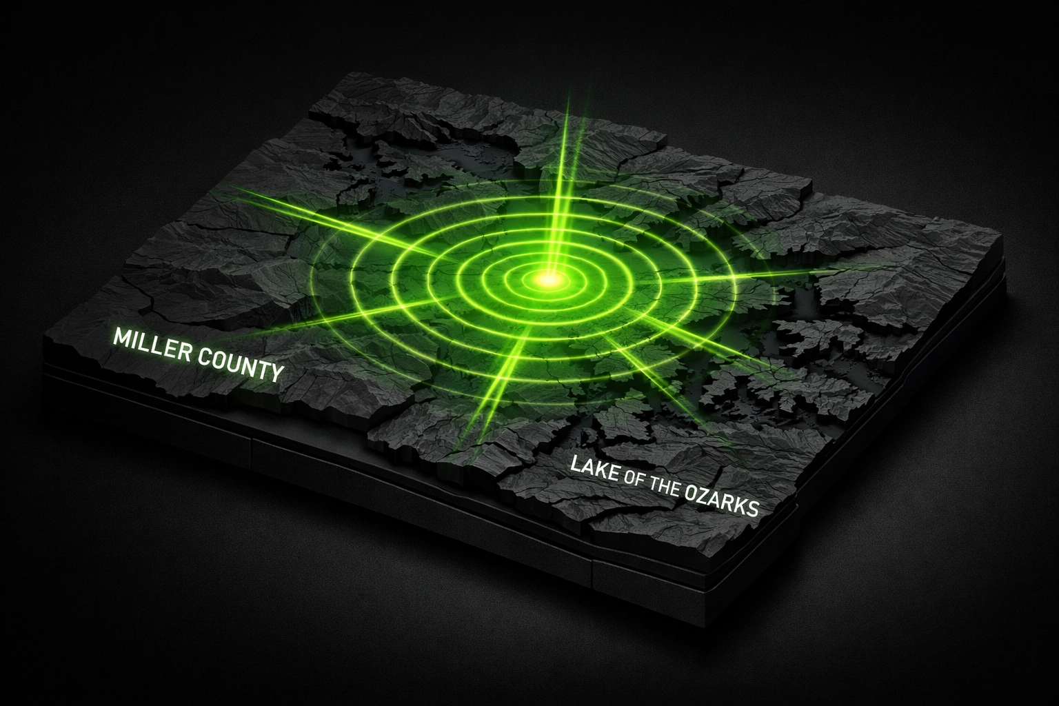 Map of Miller County and Lake of the Ozarks highlighting local service area for directory listings.