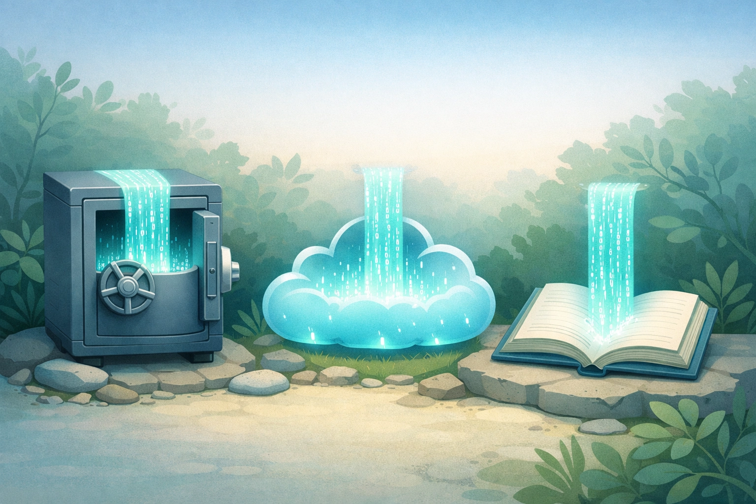 Digital legacy tools including secure storage, cloud, and memory preservation