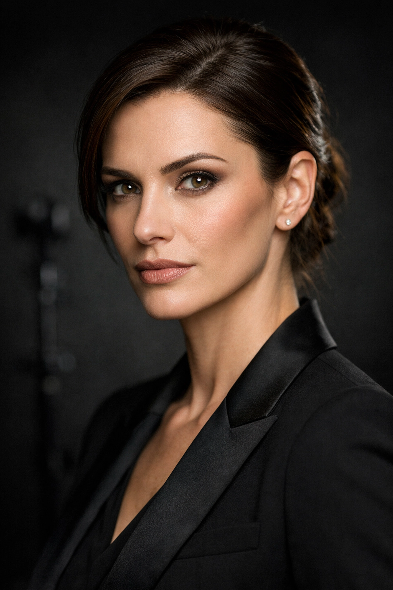 A portrait demonstrating correct 45-degree portrait lighting to avoid harsh shadows and emphasize features.