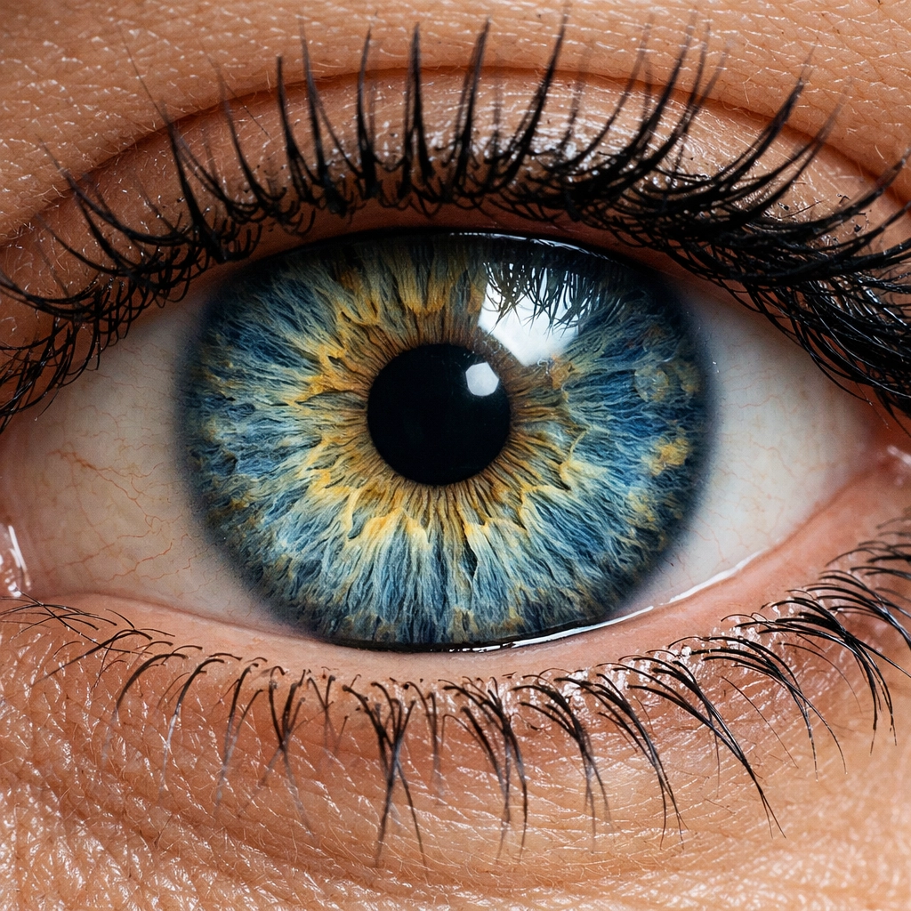 High-resolution macro photo of an eye showing sharp details and professional image quality.