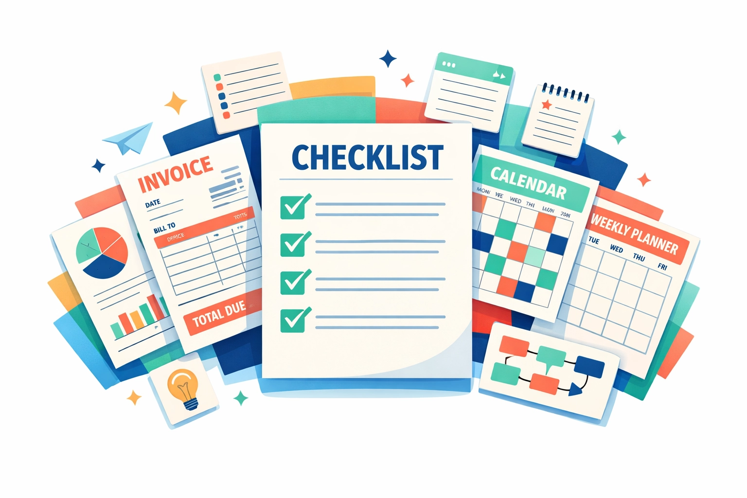 Business templates bundle including invoices, checklists, and planners for entrepreneurs
