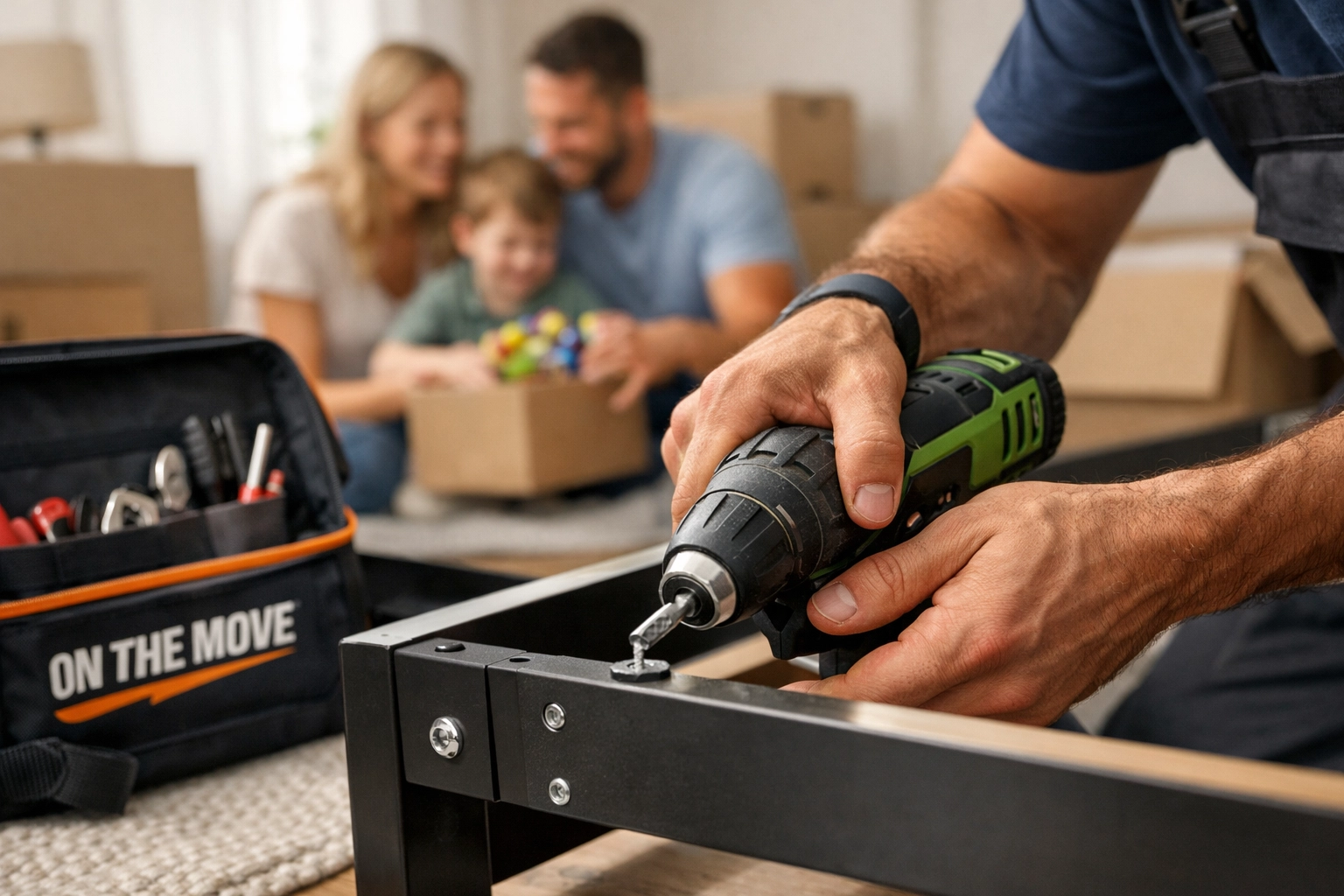 Professional furniture assembly by local movers in a new Durham Region apartment for a stress-free move.