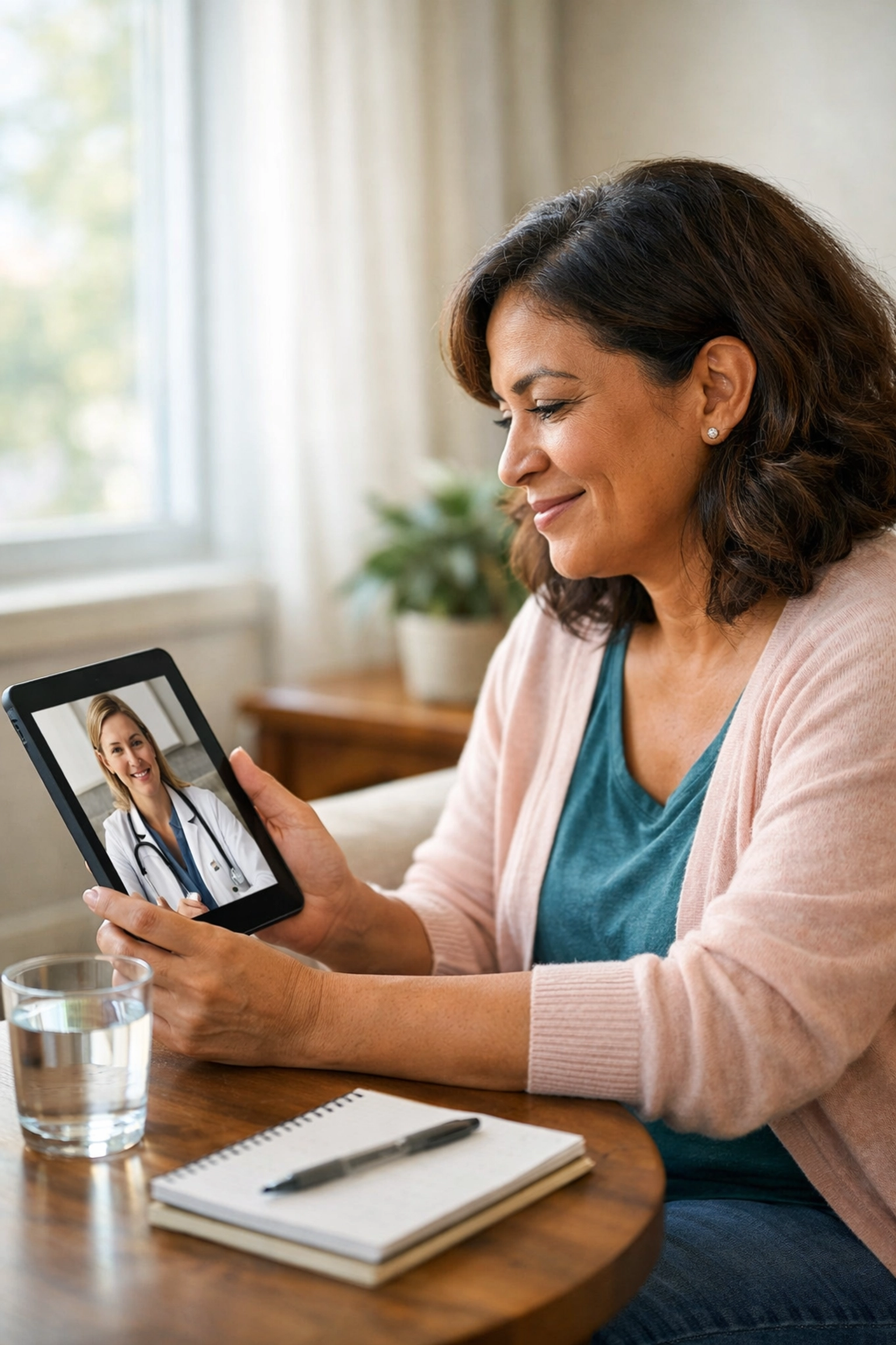 Patient in virtual telehealth consultation with California weight loss doctor