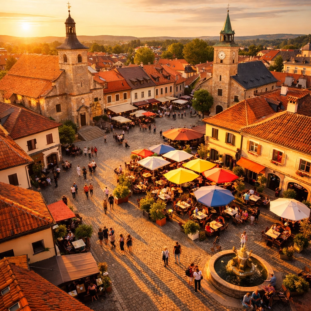 Walkable European town square perfect for short weekend getaway destination