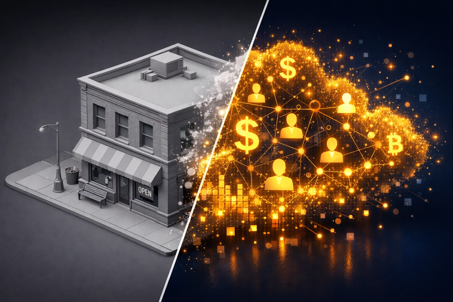 Comparing physical commercial property value to intangible business assets like cash flow and goodwill.