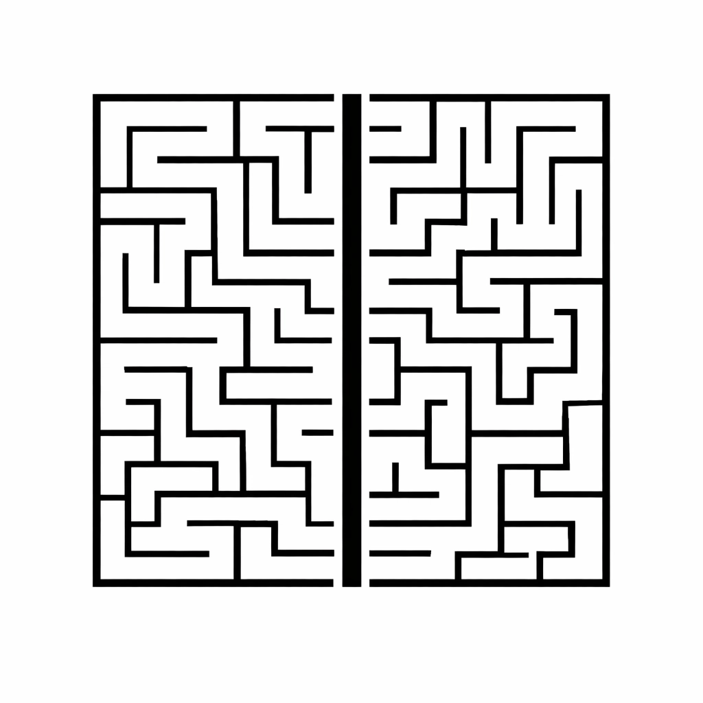 Maze with direct path illustrating clear route from strategy to execution with EOS