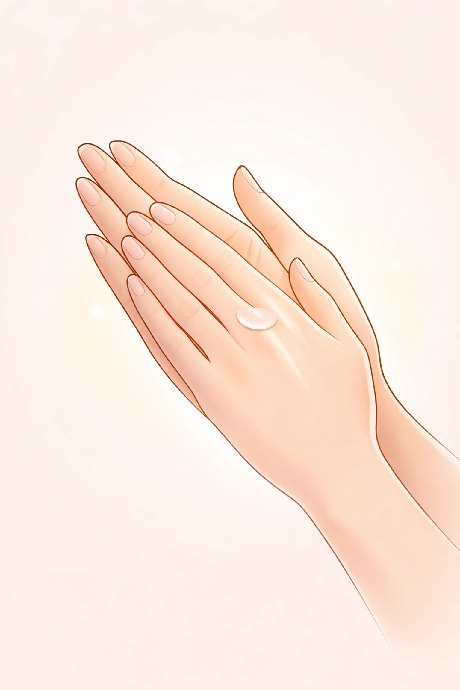 Woman rubbing hands together to melt a single-use lotion bead, demonstrating how to use solid lotion bars