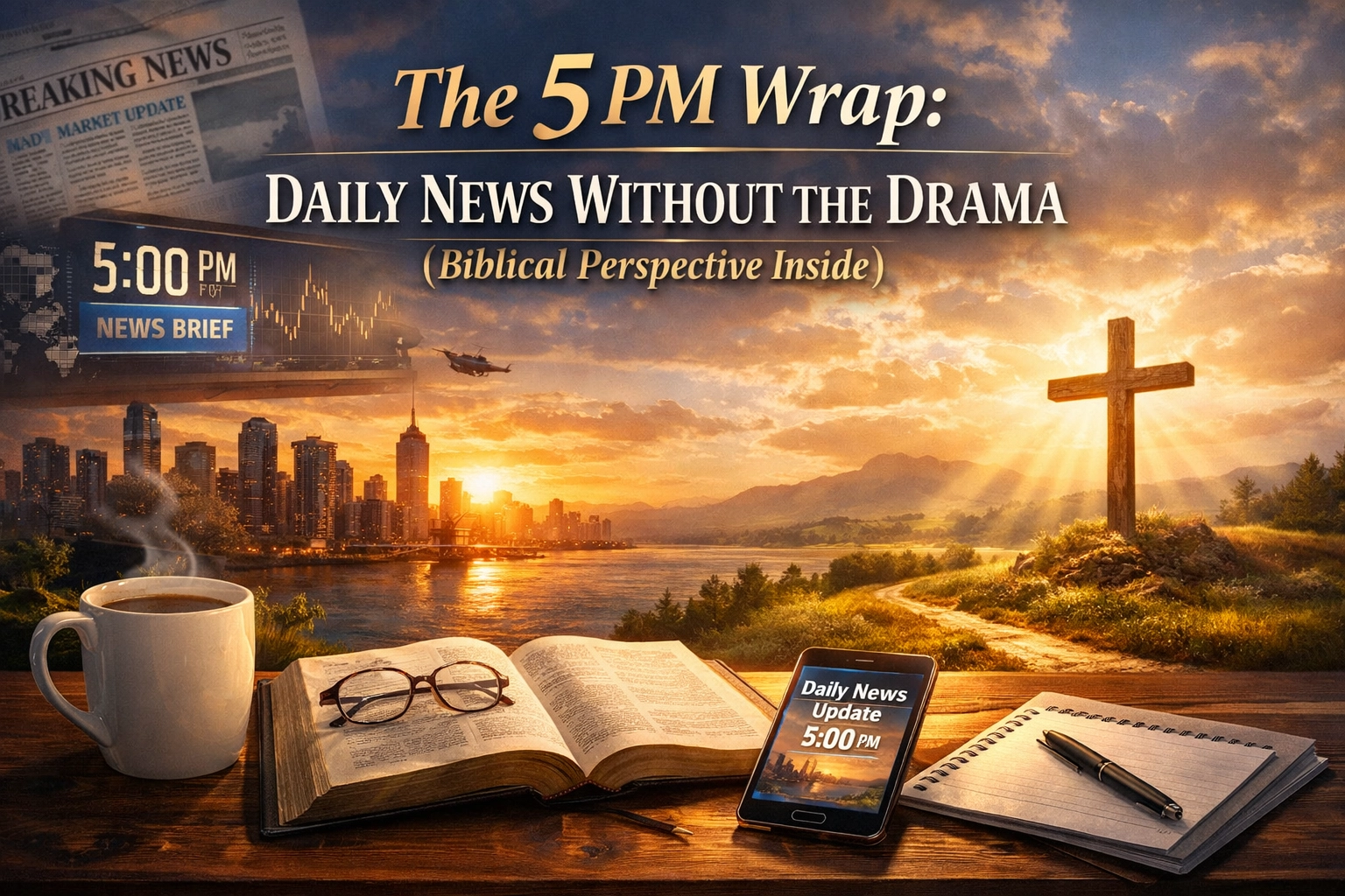 [HERO] The 5 PM Wrap: Daily News Without the Drama (Biblical Perspective Inside)