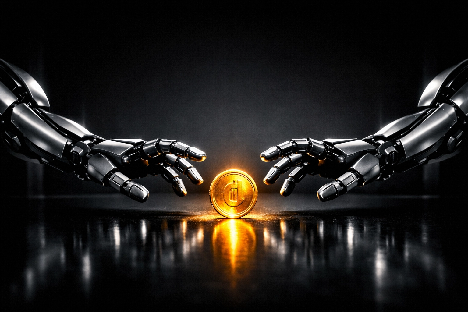 Two metallic arms fighting for a coin showing how overlapping campaigns compete for the same budget.