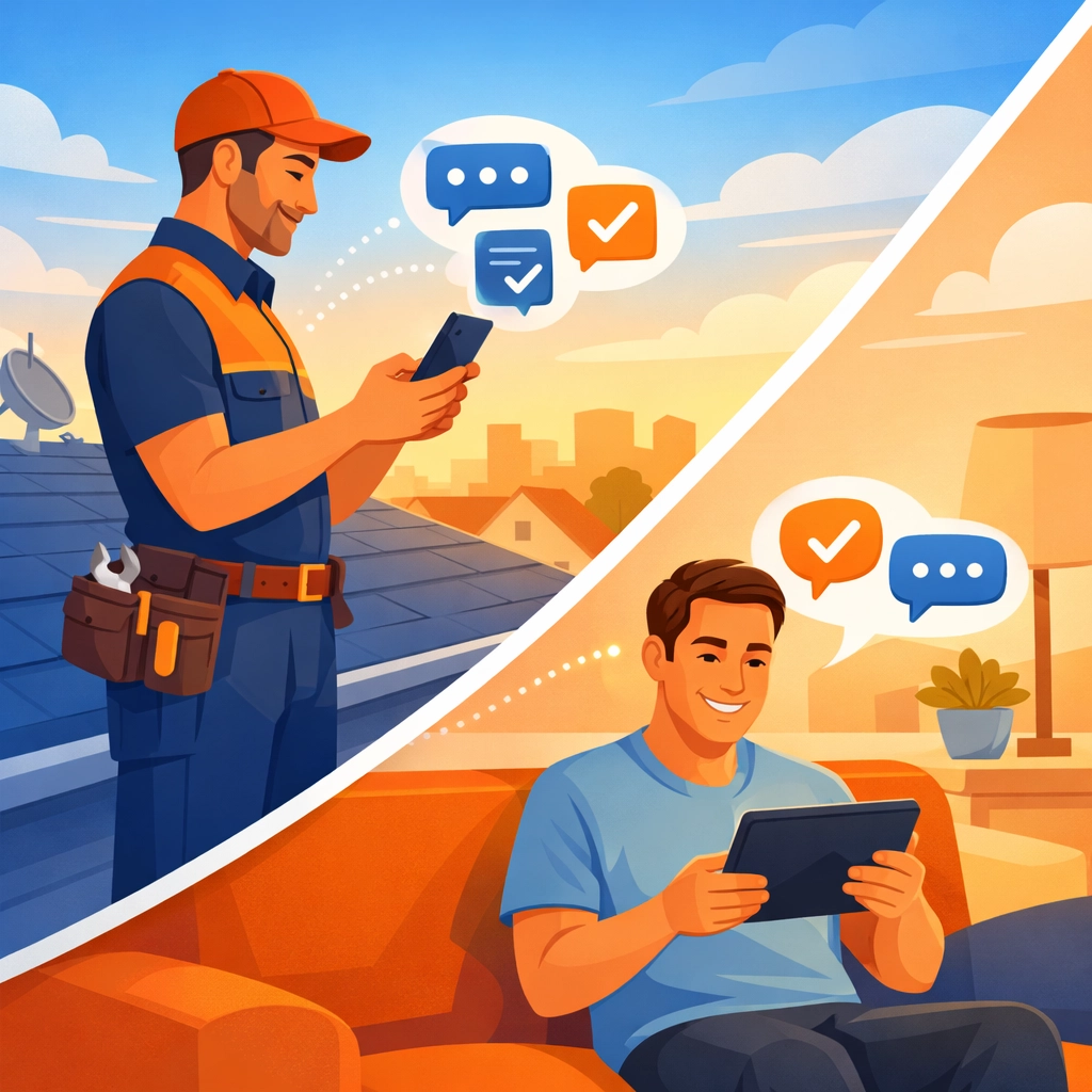 Contractor instantly connecting with home improvement leads through AI-powered estimate technology