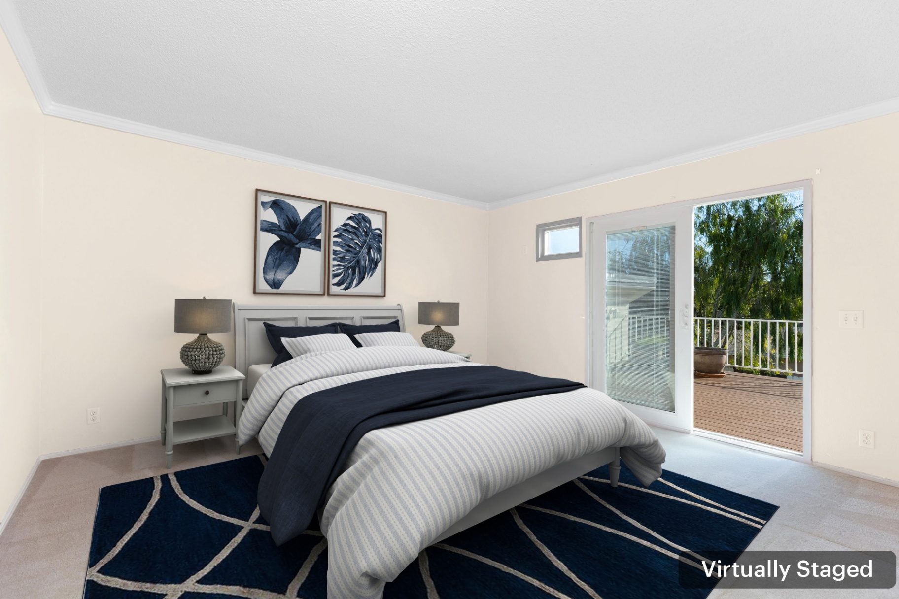 Bedroom 2 (virtually staged) ideal for guests, kids, or additional family space