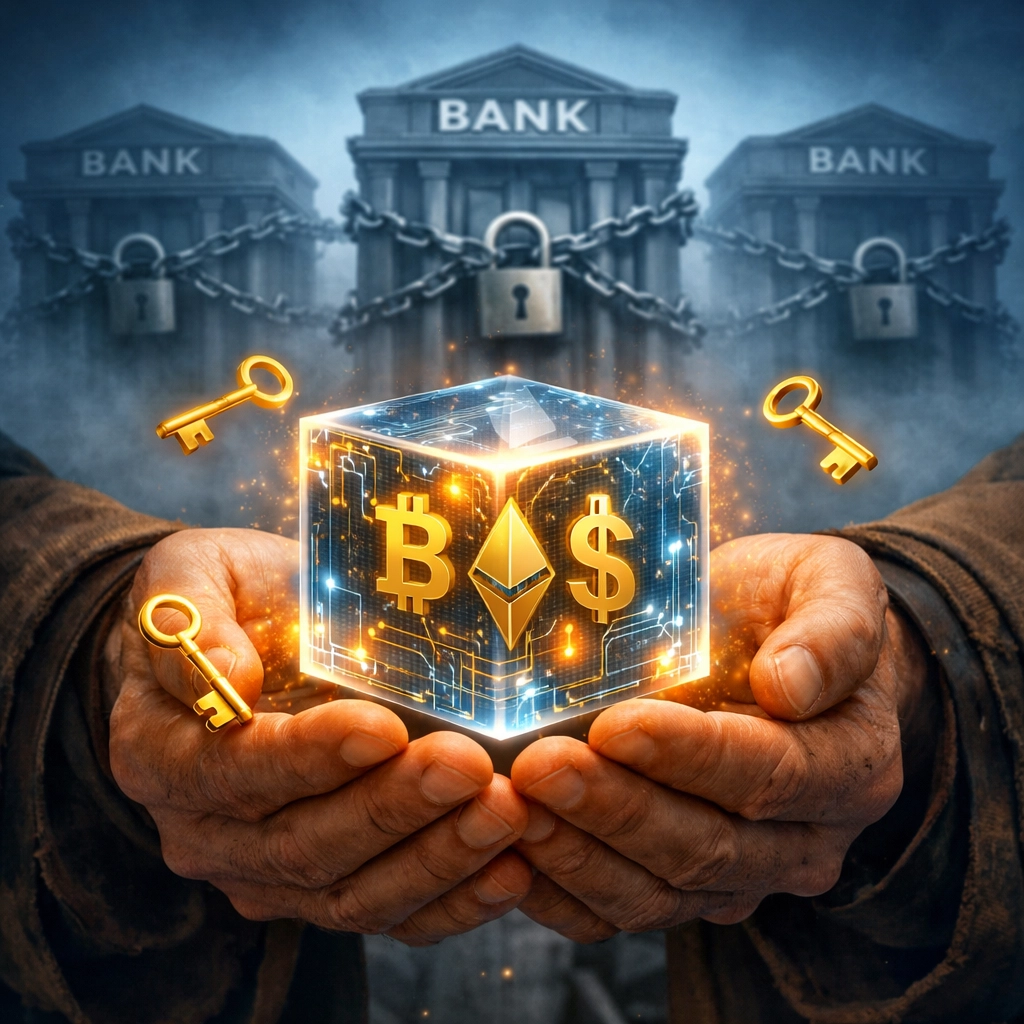 Self-custody merchant wallet with digital keys representing financial sovereignty for businesses