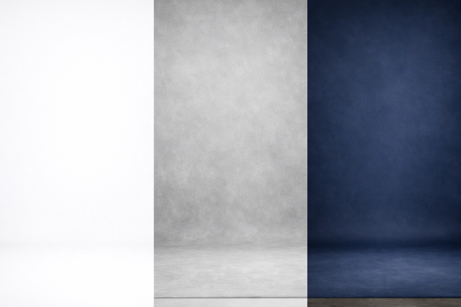 Comparison of white, gray, and navy backgrounds used for professional corporate headshot tips.