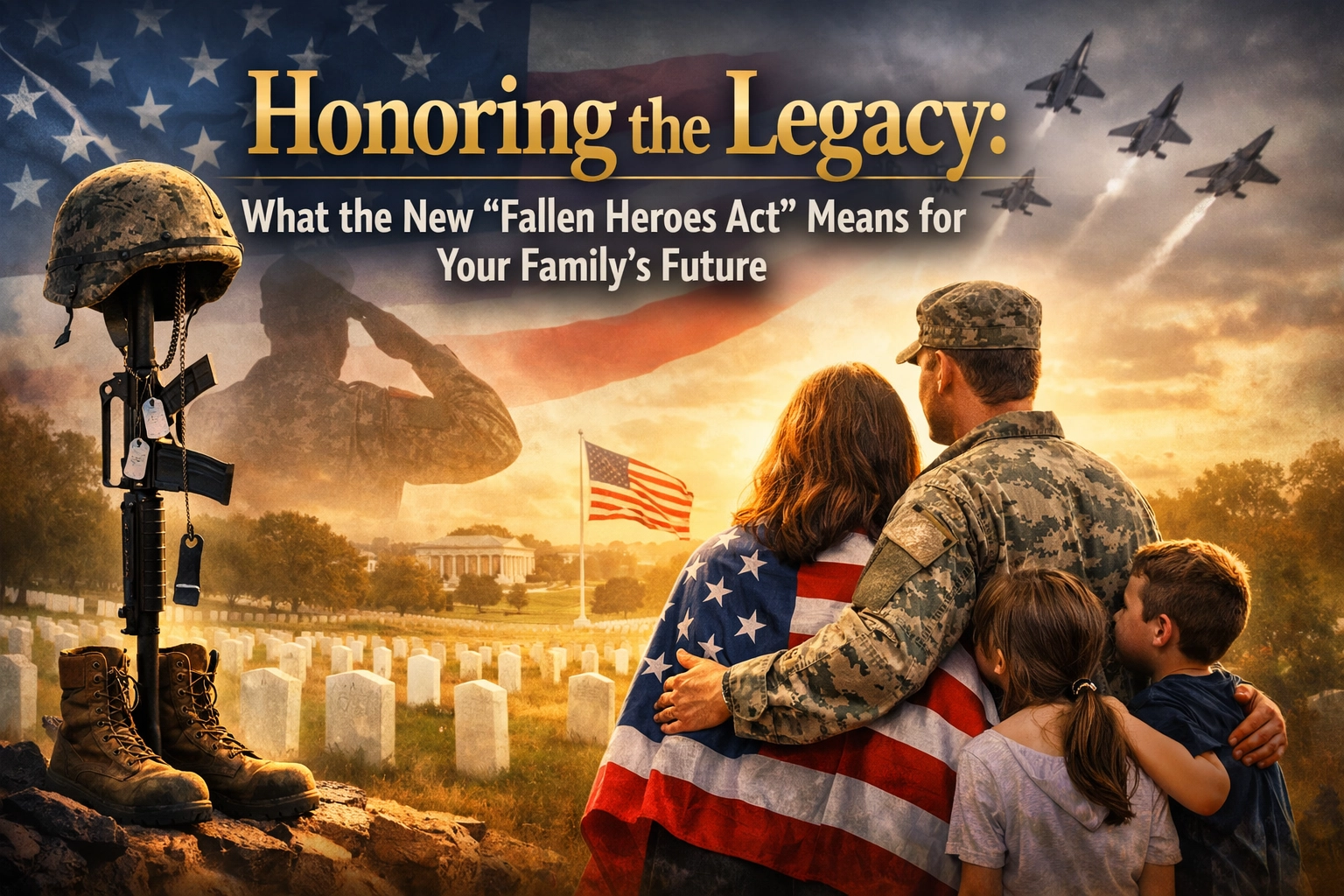 Cover image: A folded American flag beside house keys and a “Honoring the Legacy” headline, symbolizing protecting a hero family’s home equity under the Fallen Heroes Act. Cover image: A folded American flag beside house keys and a “Honoring the Legacy” headline, symbolizing protecting a hero family’s home equity under the Fallen Heroes Act.