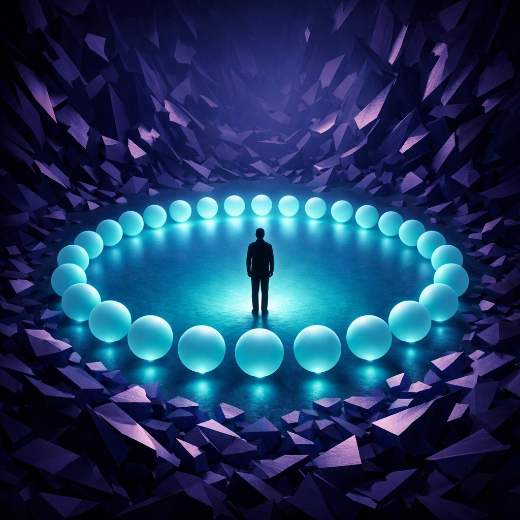 Abstract art depicting the transition from cognitive overwhelm to clarity using AI productivity tools.