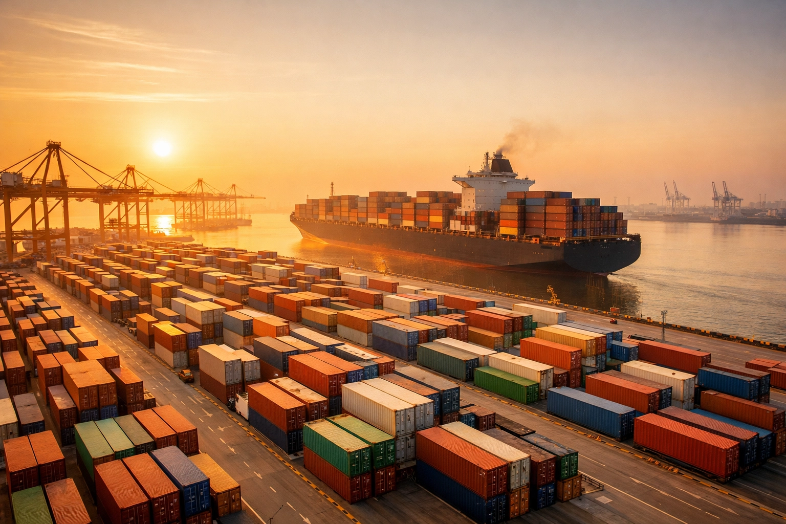 Global shipping terminal representing diversified logistics and secure international asset recovery routes.