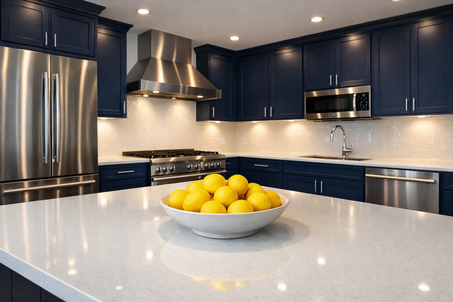 Pristine luxury kitchen in a Worcester condo after professional house cleaning Worcester MA services.