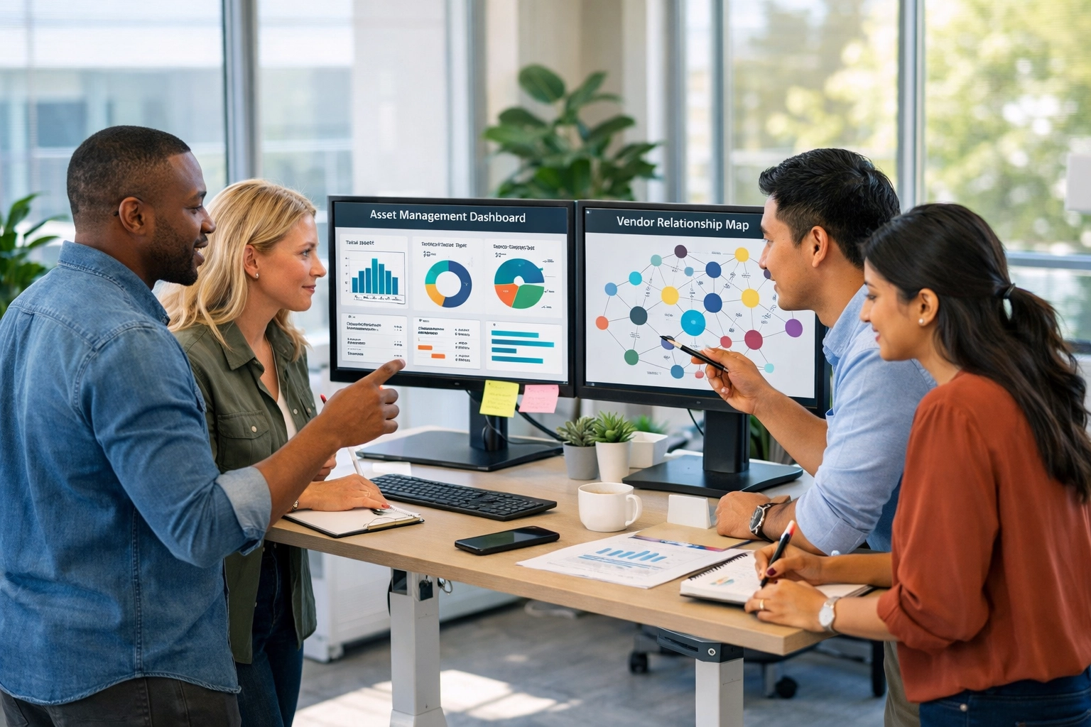 ServiceNow consulting team implementing ITAM dashboards for EU bank compliance and ROI