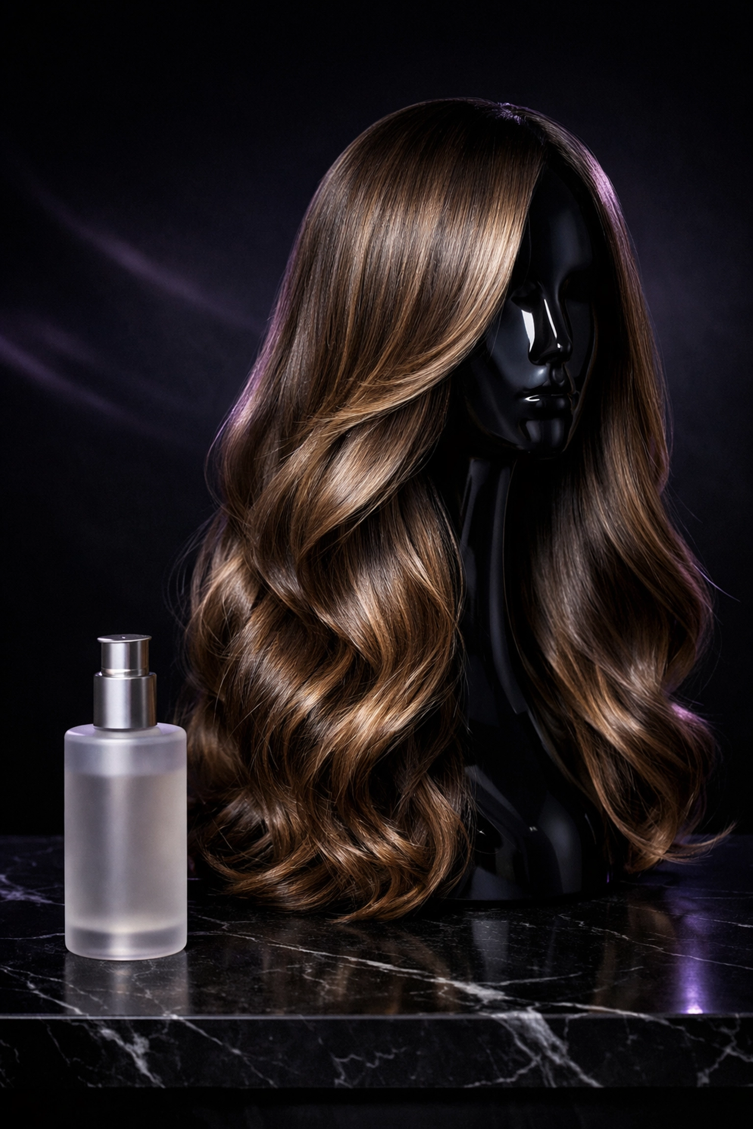 Luxury hair extensions Charlotte NC featuring a premium human hair wig and professional restoration products.