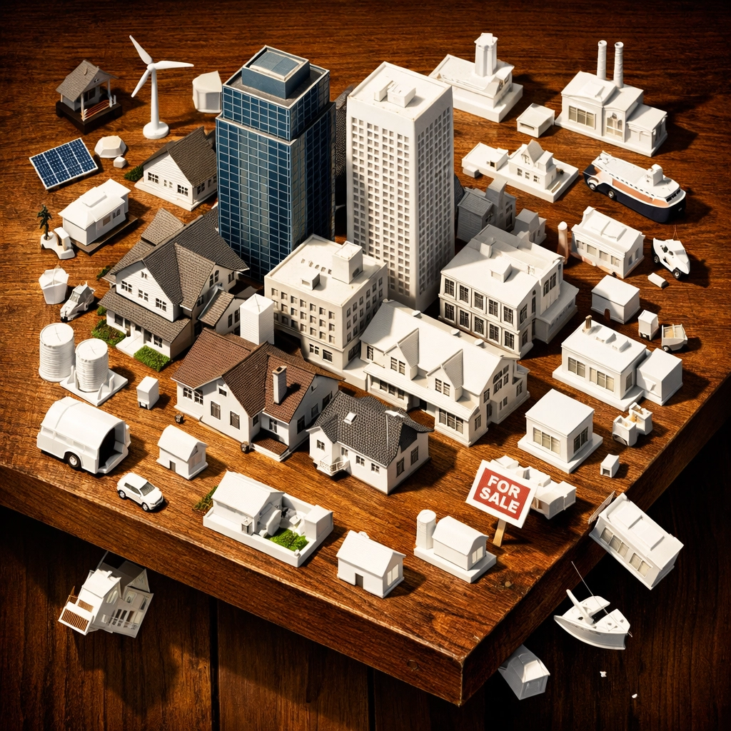Portfolio concentration risk showing private equity and real estate dominating alternative investments