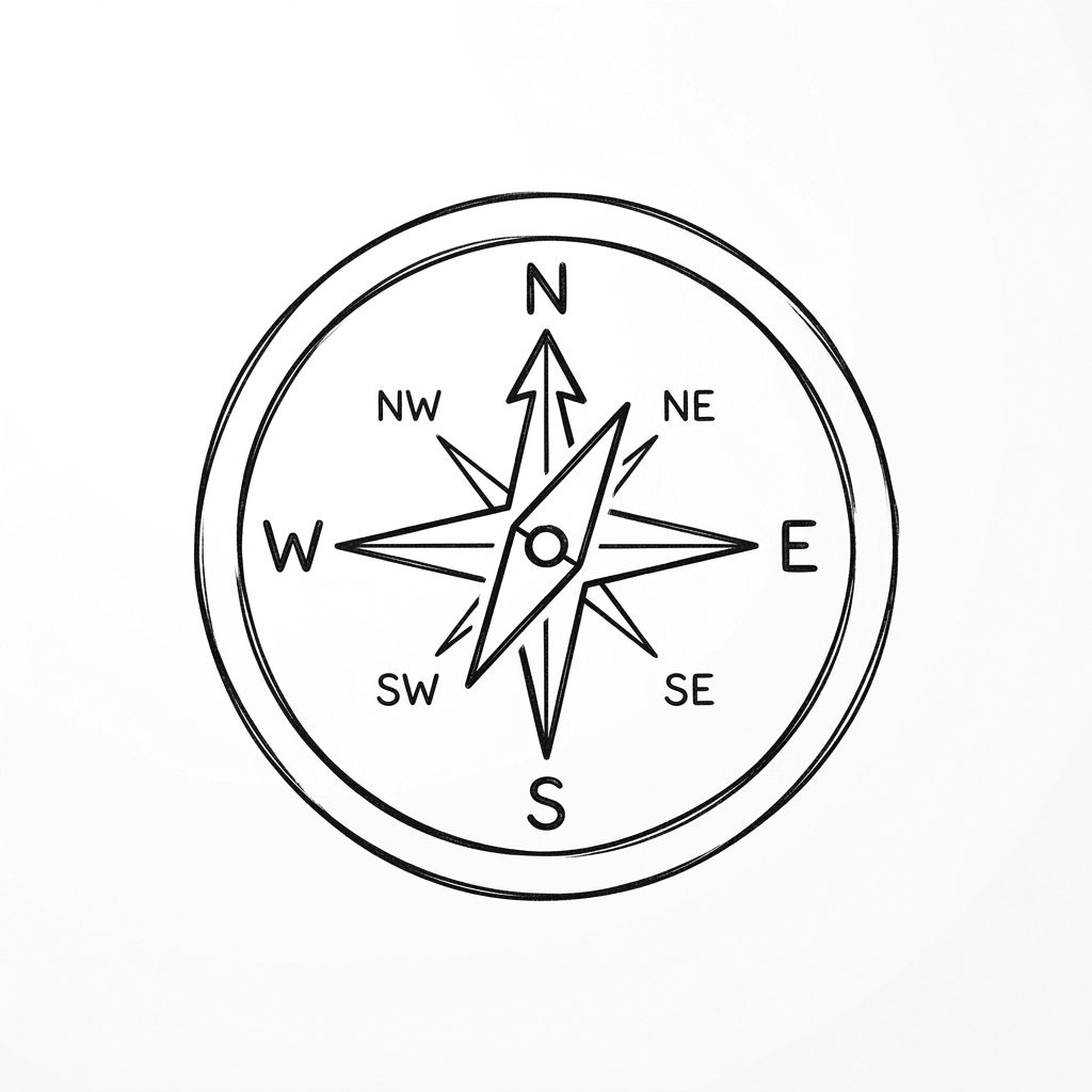 A minimalist icon of a compass, symbolizing the Discovery phase of the InSight-Full® process.