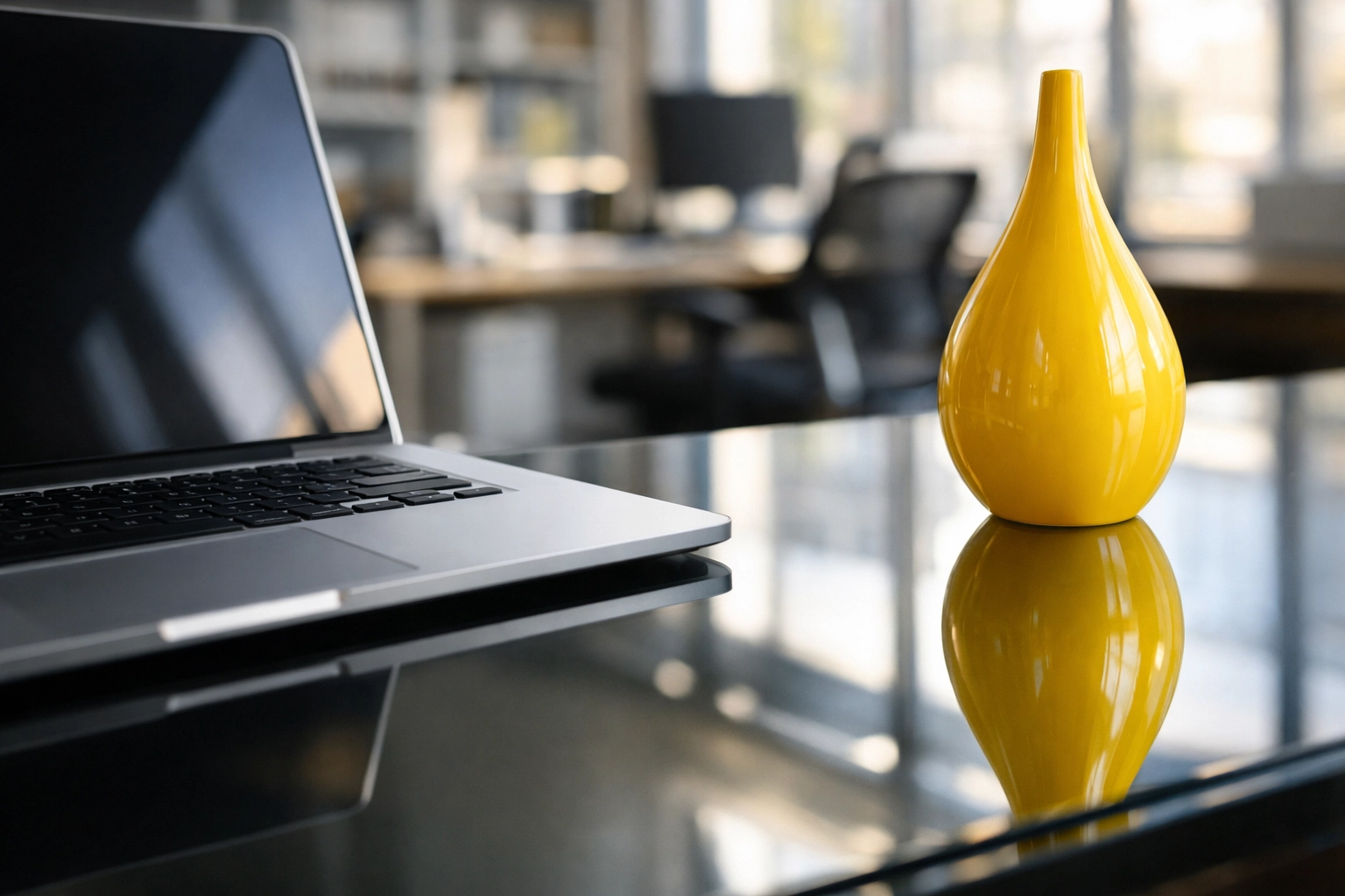 Streak-free executive desk surface in a Hopkinton office highlighting meticulous commercial cleaning.