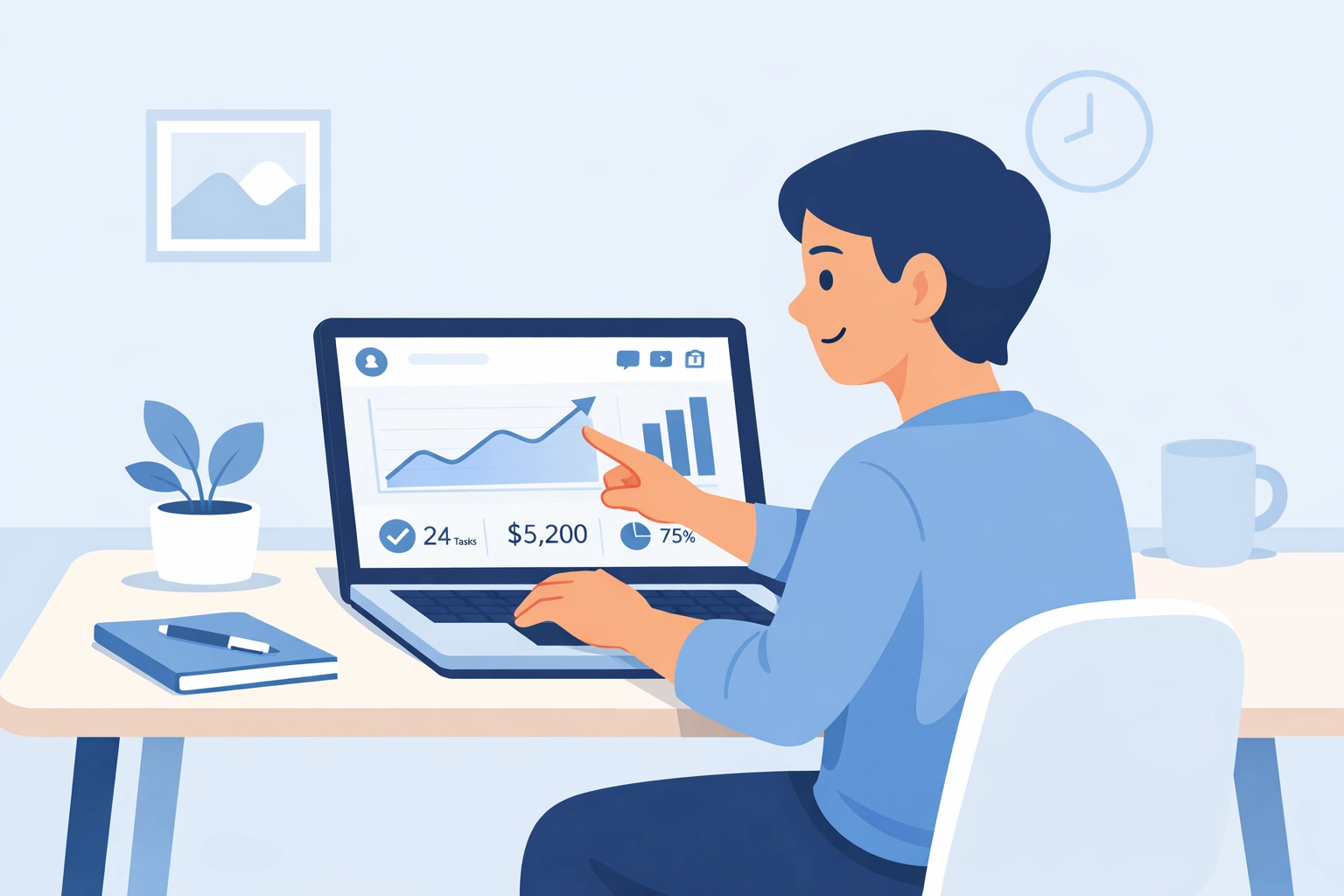 A campaign manager using an intuitive self-serve programmatic advertising dashboard to win races.