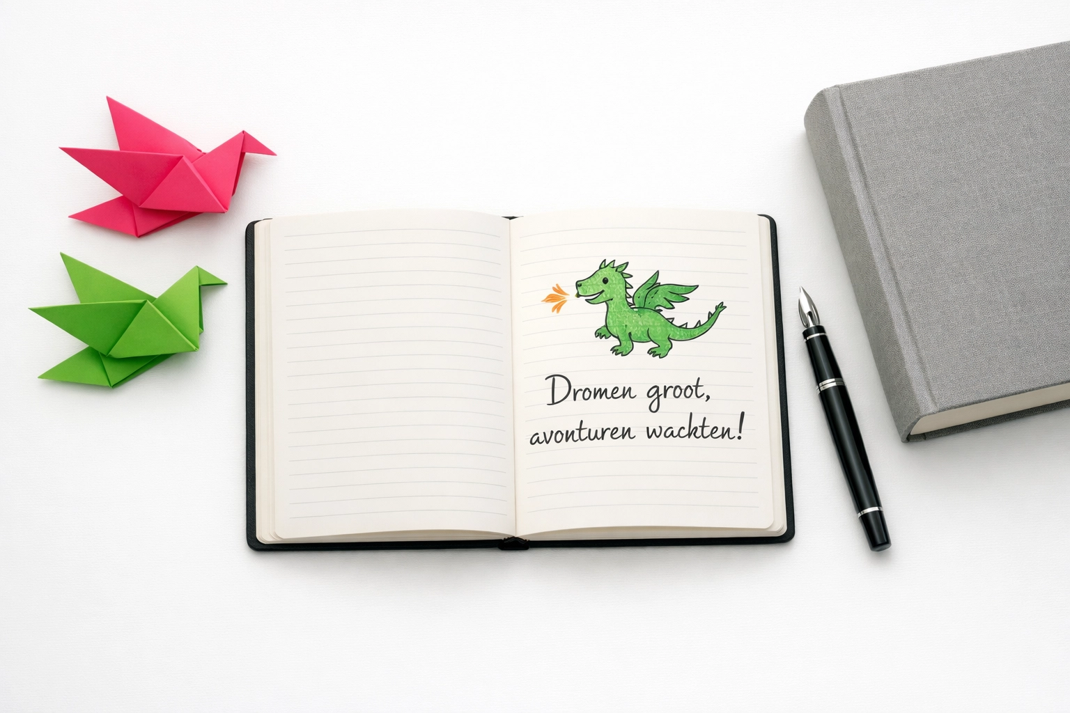 Creatief schrijven en origami vogels stimuleren de leesmotivatie van kinderen.