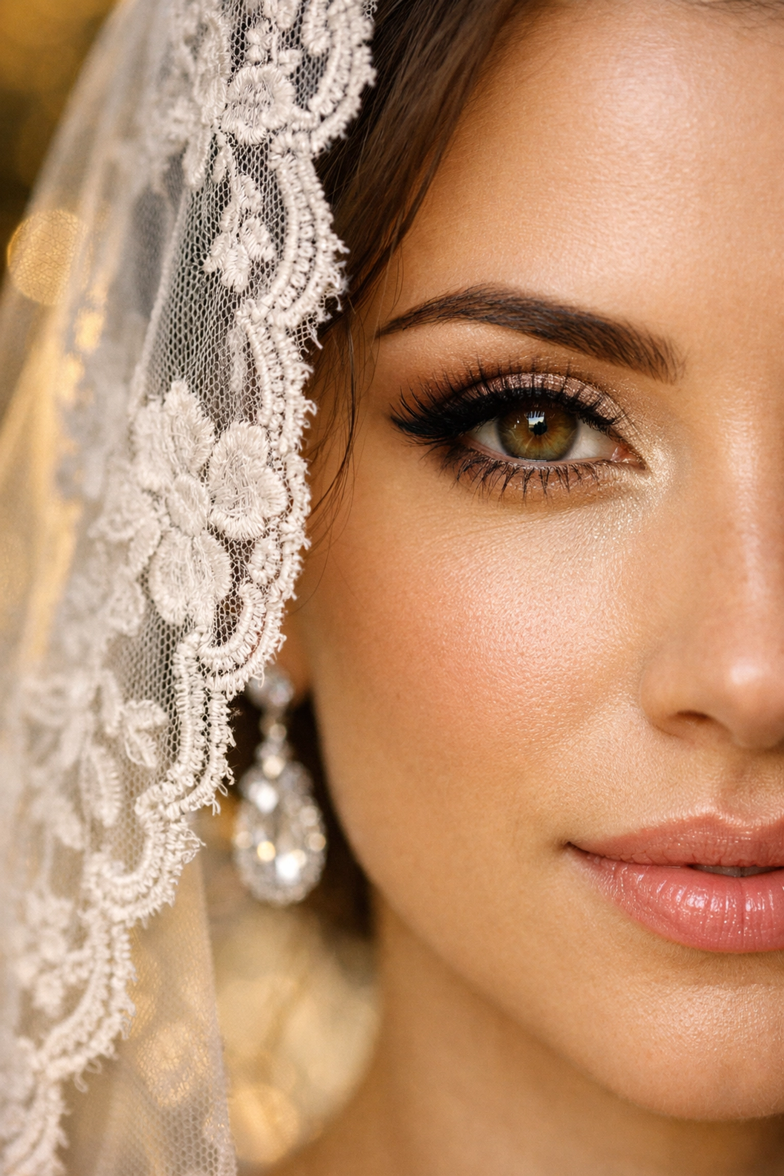 Sharp detail of a wedding portrait showcasing preserved texture and professional image quality.