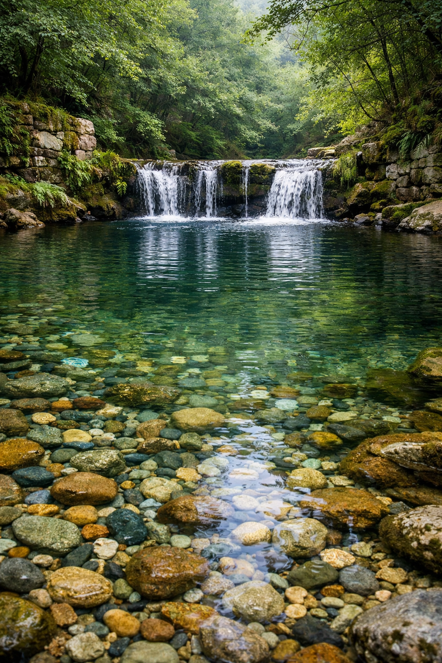 Crystal clear water pools at Ritson's Force in Wasdale, perfect for a Lake District adventure.