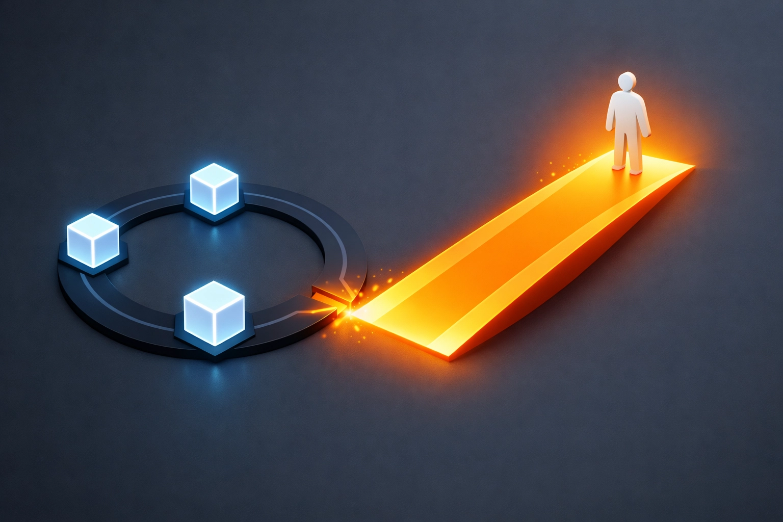 Diagram of a chatbot escalation process where a bot interaction leads to a seamless human handoff.
