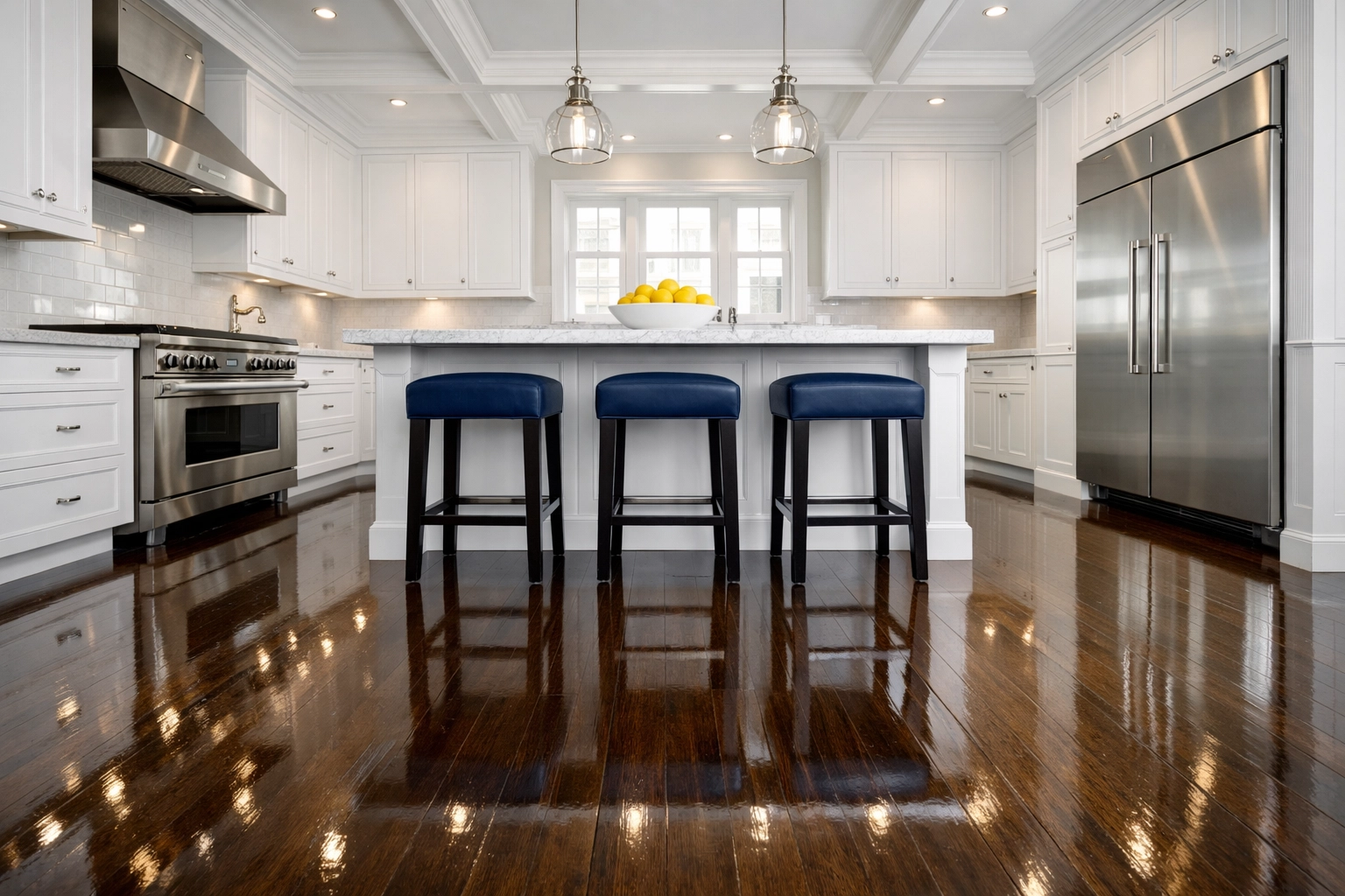 Pristine luxury kitchen after a professional move-out house cleaning Sudbury MA service.