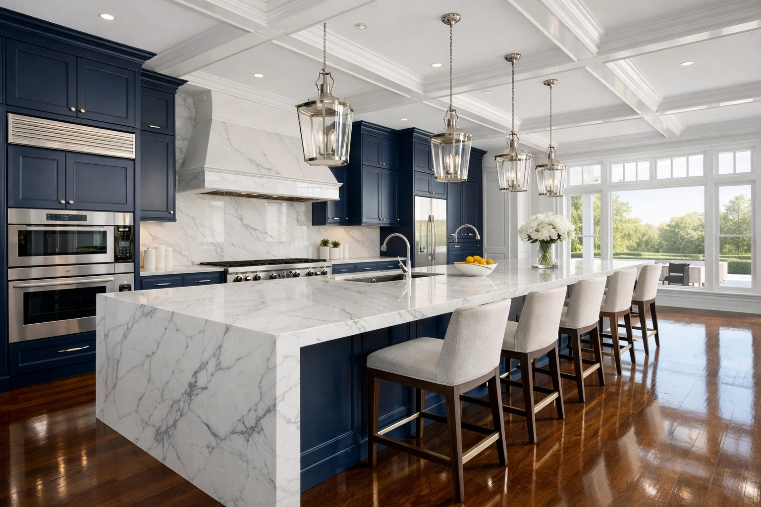 Pristine luxury kitchen in a Hamilton estate cleaned to perfection using eco-friendly products.