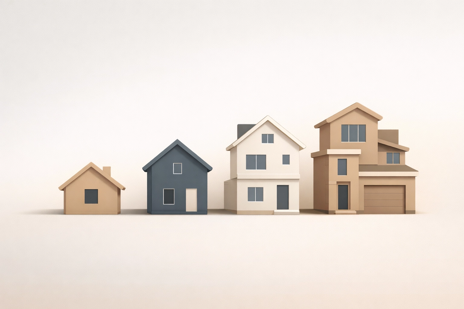 Minimalist graphic showing different Spokane housing market price tiers and home price ranges.