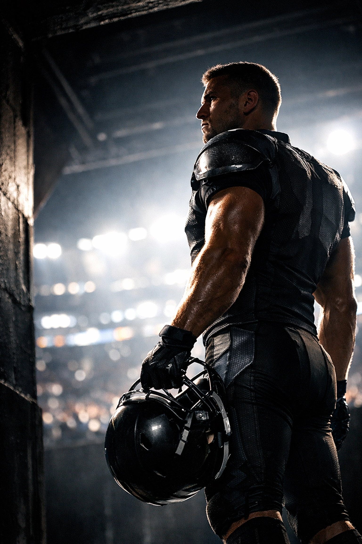 A confident athlete in team gear representing the power and future of Name Image and Likeness branding.