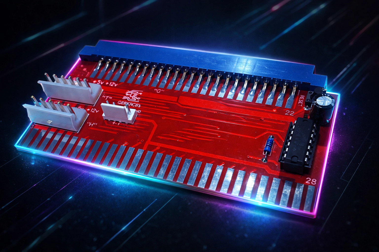 Halley's Comet JAMMA adapter (enhanced product photo).