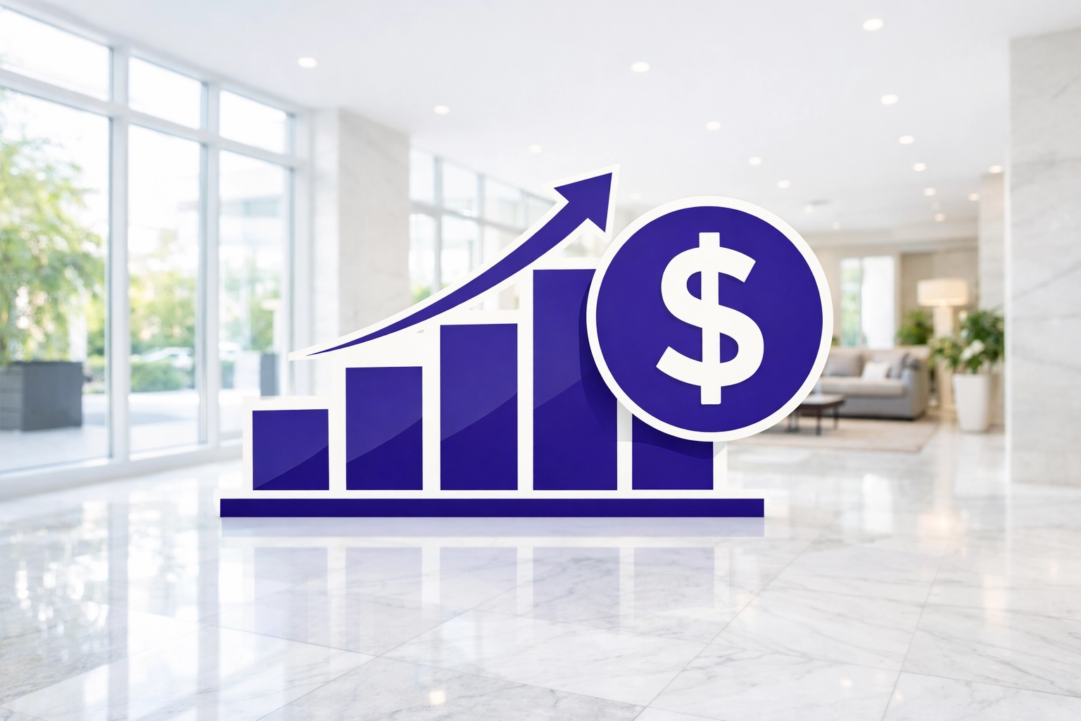 Airy apartment lobby featuring symbols of transparent financial management and residential block accounting in Essex.