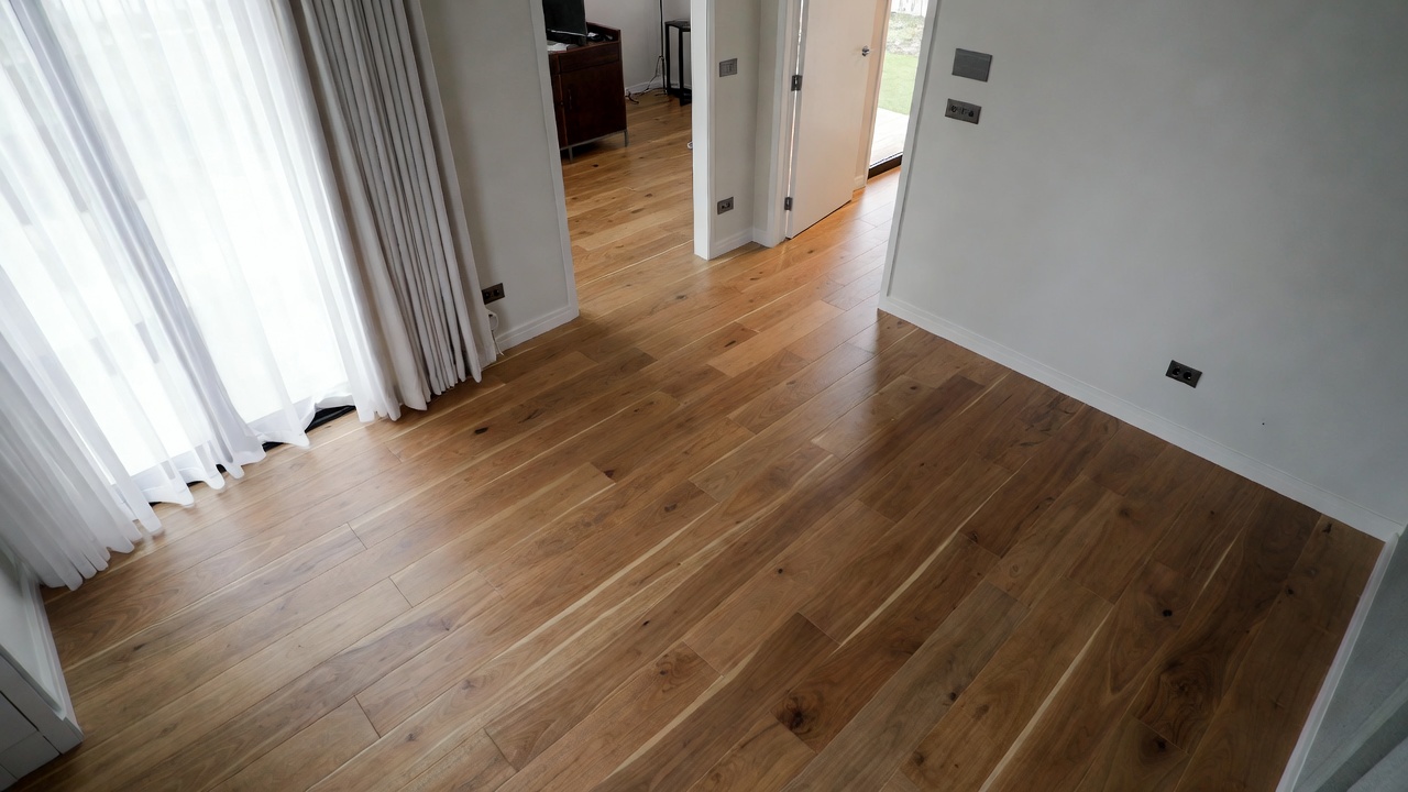 Wide-Plank Natural Hardwood Flooring Installation