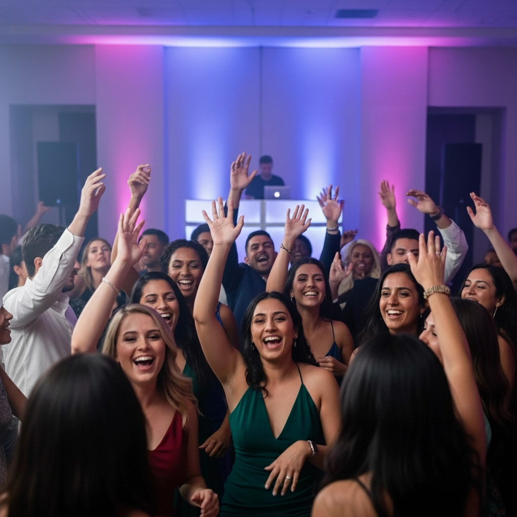 Guests ready to have a good time because of your wedding DJ in Houston, Texas
