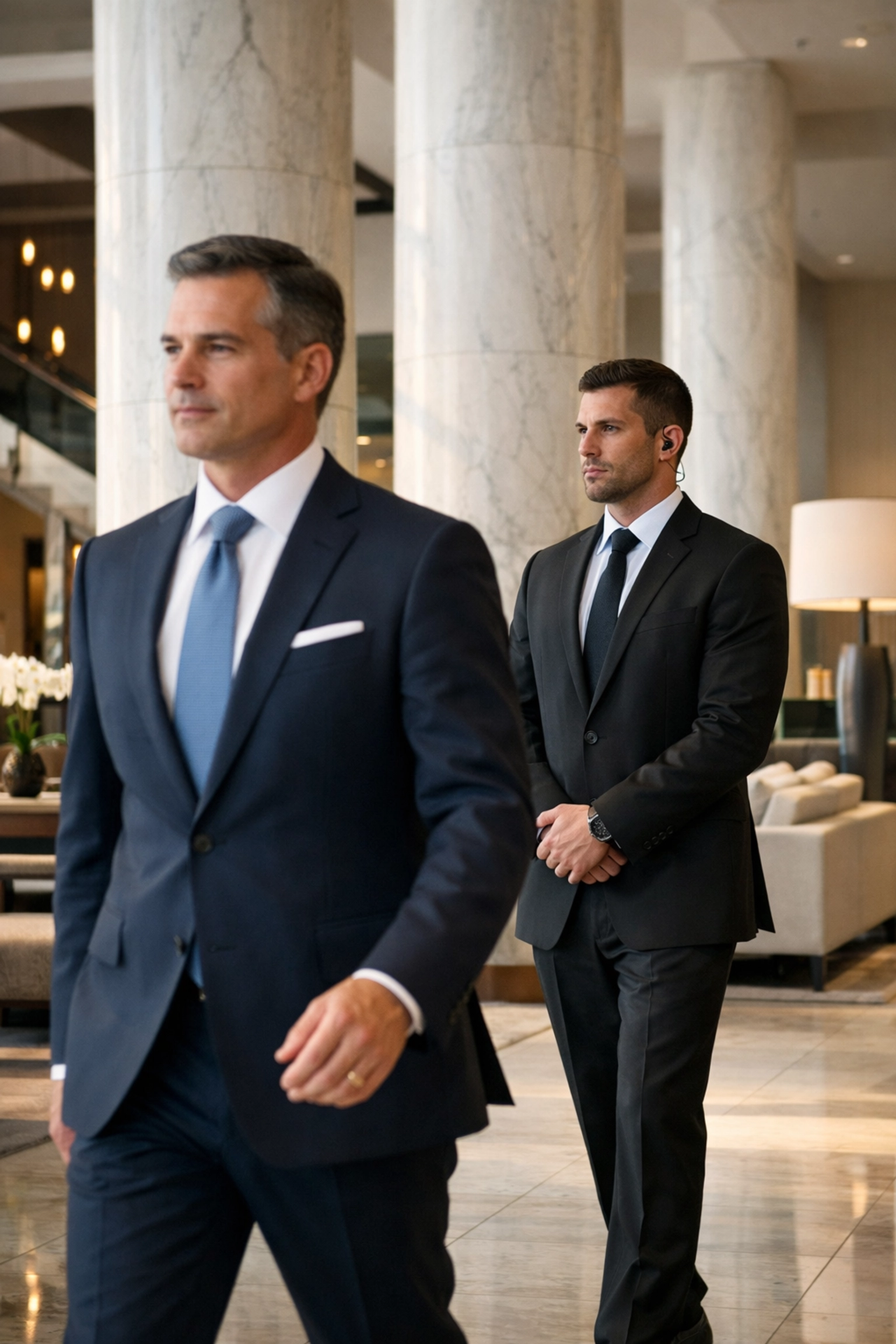 PRESS RELEASE: The Ultimate Guide to Super Bowl Corporate Hospitality: Everything You Need to Succeed Secure luxury hotel lobby with an executive and professional VIP security for Super Bowl guests.