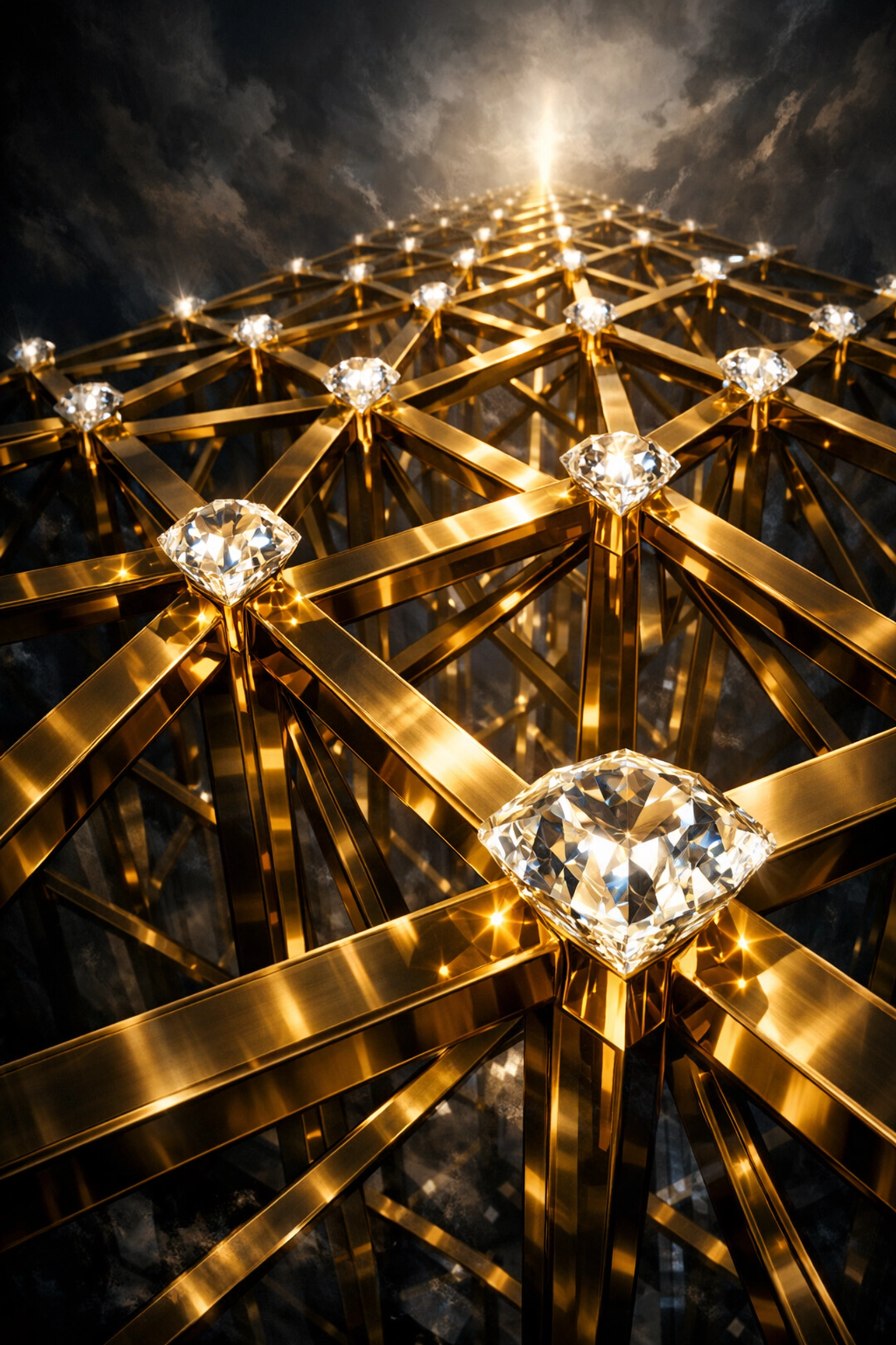 Golden network lattice symbolizing authority building and backlink strategies by a Toronto SEO agency.
