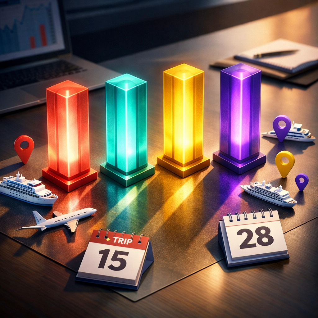 Four pillars of travel agent success framework with cruise and travel planning elements