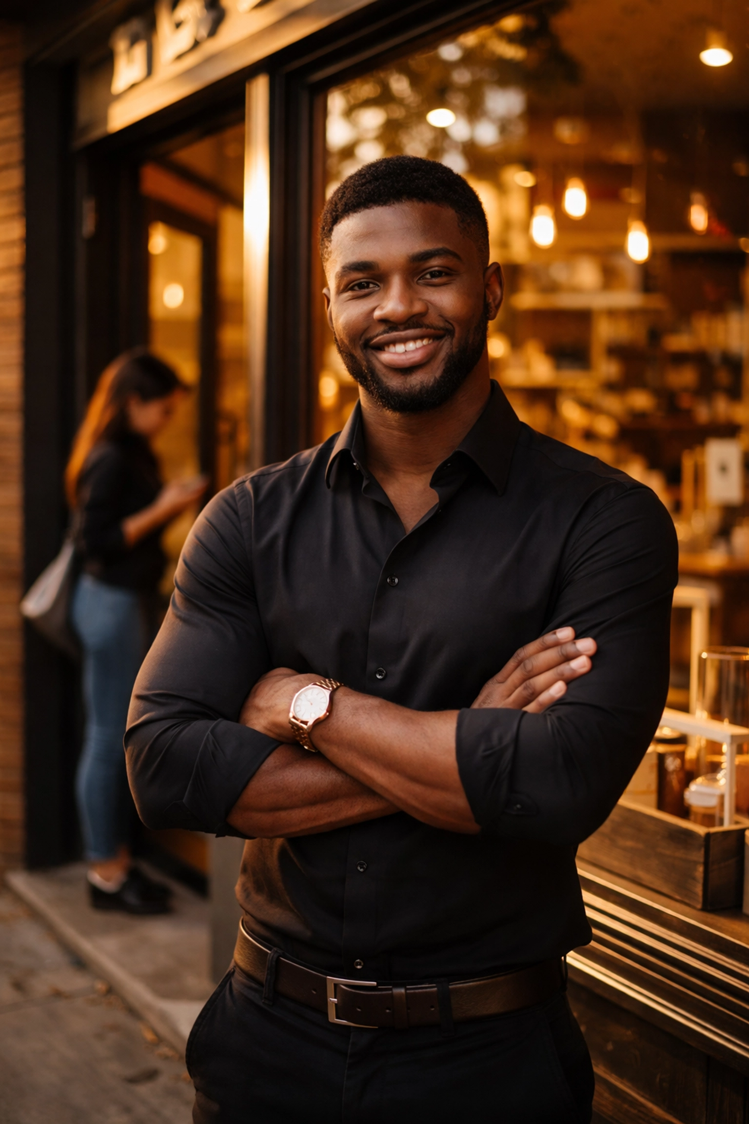 Buyblack: Why It's the Most Powerful Financial Move You'll Make in 2026 Confident Black entrepreneur standing proudly at his storefront, representing Black-owned businesses